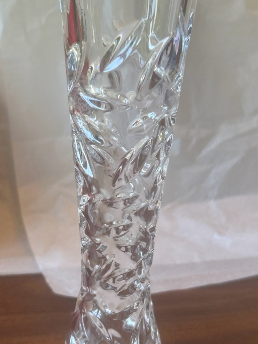 Royal Doulton Finest English Cut Crystal Bud Vase 9” x 2” marked